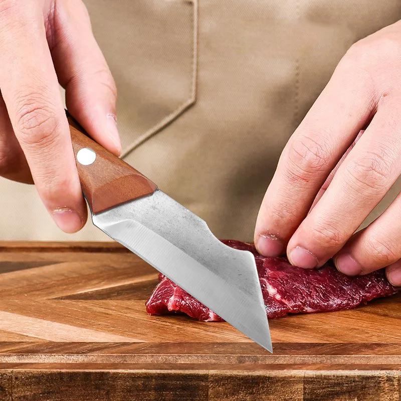 Cuțit de dezosat Oțel inoxidabil Fructe Curățat Cuțit de bucătar Tăiat Carne Porc Vită Oaie Pește Bucătărie Bucătar Măcelar Satâr Cuțit cu Husă