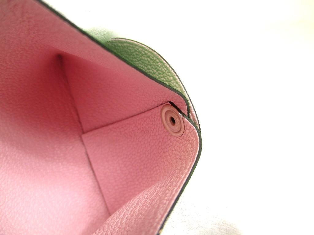 Authentic HERMES Bamboo & Rose Darling Chevre Myzore Leather Coin Purse Bastia #a925  Refurbished