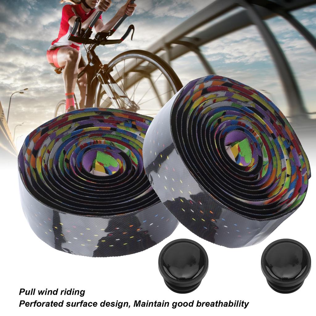 Bike Handlebar Tape NonSlip Cycling Bar Wrap PU Leather Highway Handlebar Strap
