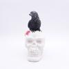 Halloween Birds Skull Ornament Gothic Eerie Skull Sculpture Festive Atmosphere Halloween Tabletop Decoration