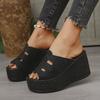 Fashion New Women's Slippers Summer Peep Toe Casual Sandals for Women High Heel Wedge Slipper Non Slip Platform Slippers Sandalias Mujer