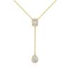 Luxury Ladies Elegant Droplet Pendant Necklace Fashion Girl Shining Rectangle Cubic Zircon Charm Chain Necklaces Wedding Jewelry