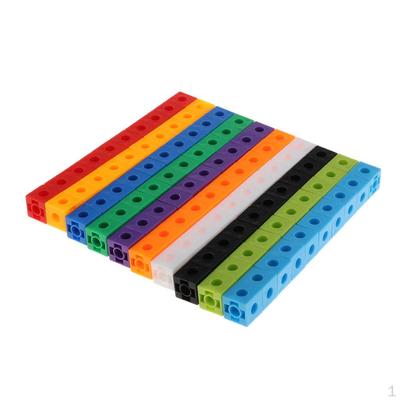 100 Pieces Mathematics Linking Cubes Interlocking Counting Blocks Kids Learning Toys