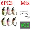 6PCS Scud Nymph Flies Copper Wire Weighted Flash Dubbing Caddis Larva Emerger Fly Fishing for Trout Czech Nymphing River Fishing
