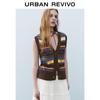 UR 2025 Spring Women's Retro Colorblock Knit Vest