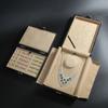 Luxury Suede Jewelry Box - Rectangular Necklace Pendant Storage Case with Velvet Lining Professional Loose Diamond Display Box