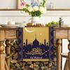 Eid Mubarak Golden Moon Linen Table Runner Home Decorations Ramadan Kareem Eid Al Fitr Dining Table Runners Ramadan Decorations