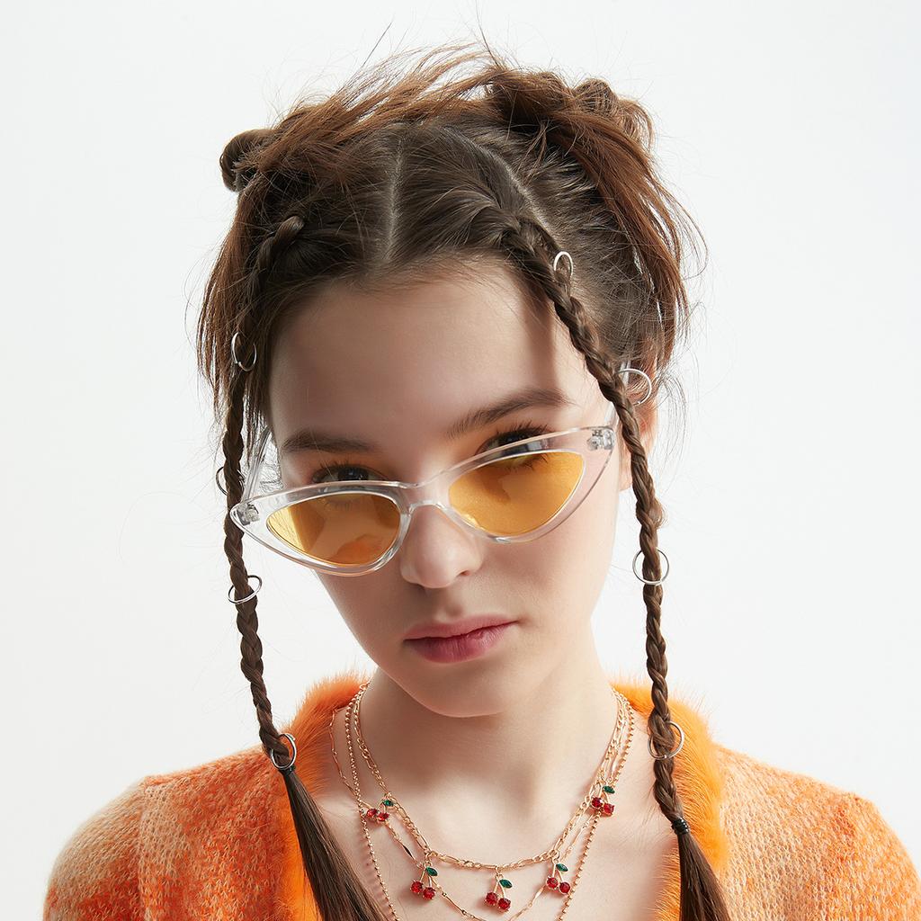 Cat'S Eye Transparent Glasses Popular Retro Sunglasses Women'S Ins Large Frame Men'S Sunglasses