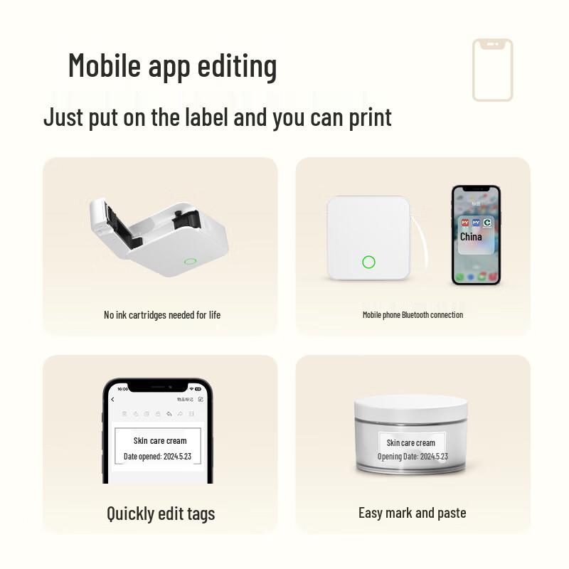 Detong P0 Smart Portable Thermal Label Printer CN Plug (adapter Included)