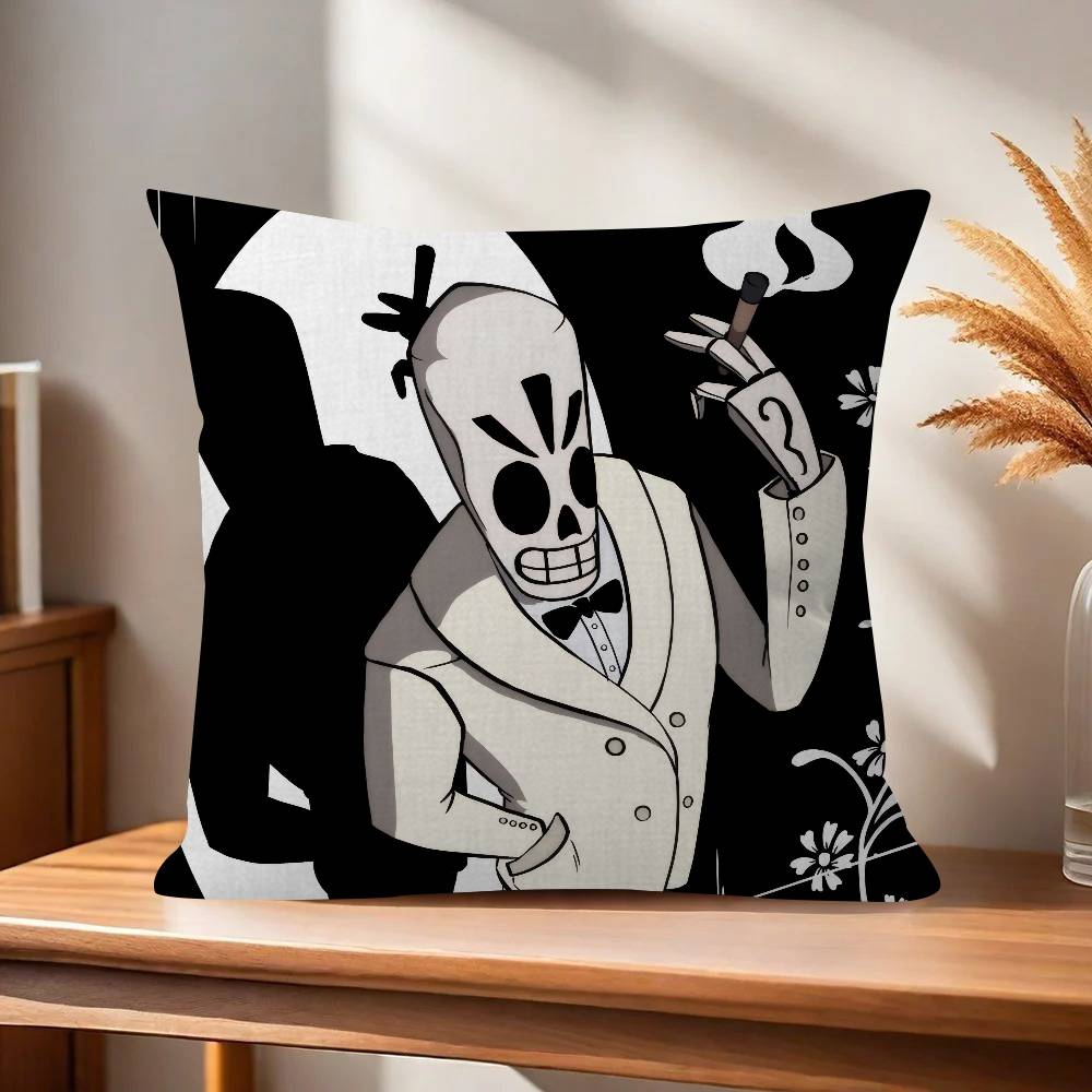 

Classic ggGrim Fandango Game Pillow Gift Home Office Decoration Pillow Bedroom Sofa Car Cushion CoverPillow Case 30x30cm