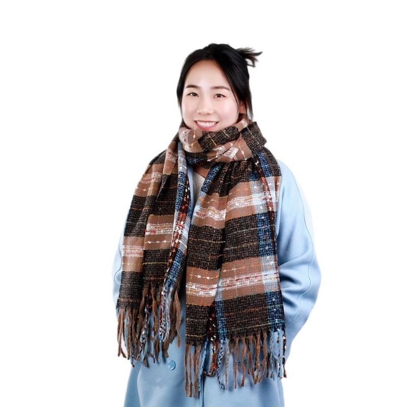 Autumn and winter atmosphere scarf women's plaid full of galaxy shawl warm and fashionable Christmas student scarf