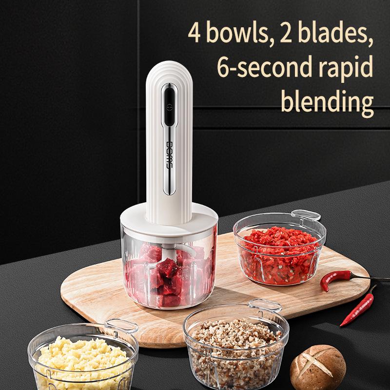 Компактная электрическая мясорубка и многофункциональный кухонный комбайн для домашнего использования