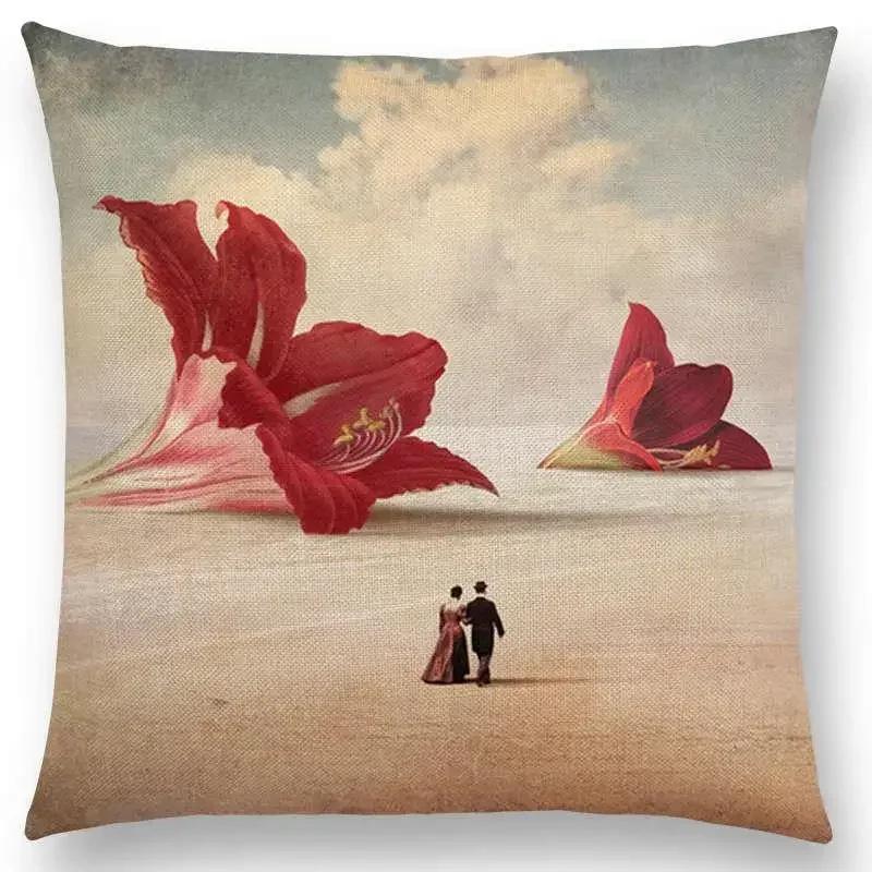 

45x45cm Elegant Women Lovely Girl Shakespeare Fantasy Painting Moon Night Swan Dream Tree Cushion Cover Sofa Throw Pillow Cover 12x12Inch