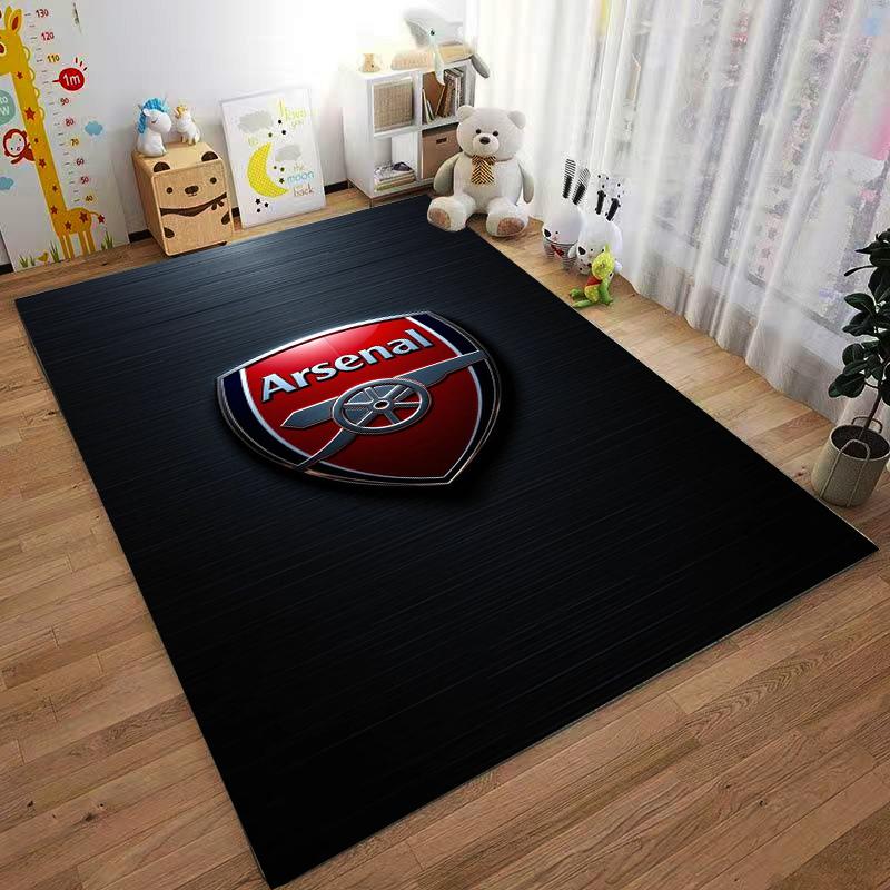 "Arsenal Logo Design Carpet Modern Black Background Home Decor" Suitable for use as an anti-slip for living room bedroom sofas