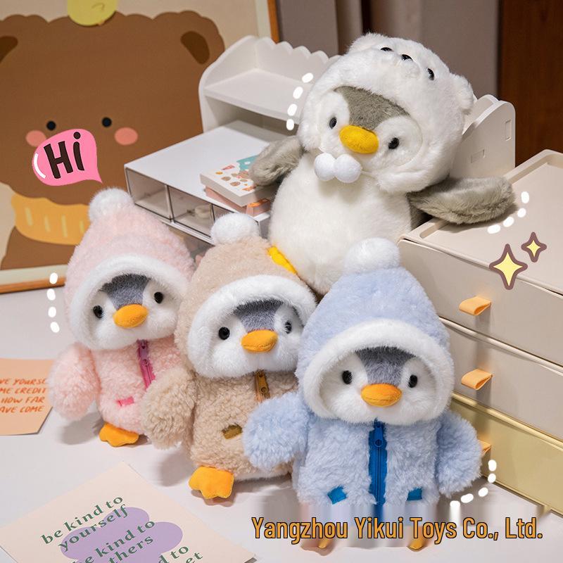 Penguin Brother & Sister Bib Plush Toy - Kid's Comfort Doll & Gift Pillow