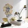 Modern Iron Flower Carving Taper Candle Holders Elegant Metal Candlestick Stand for Table Centerpieces Decoration Gift