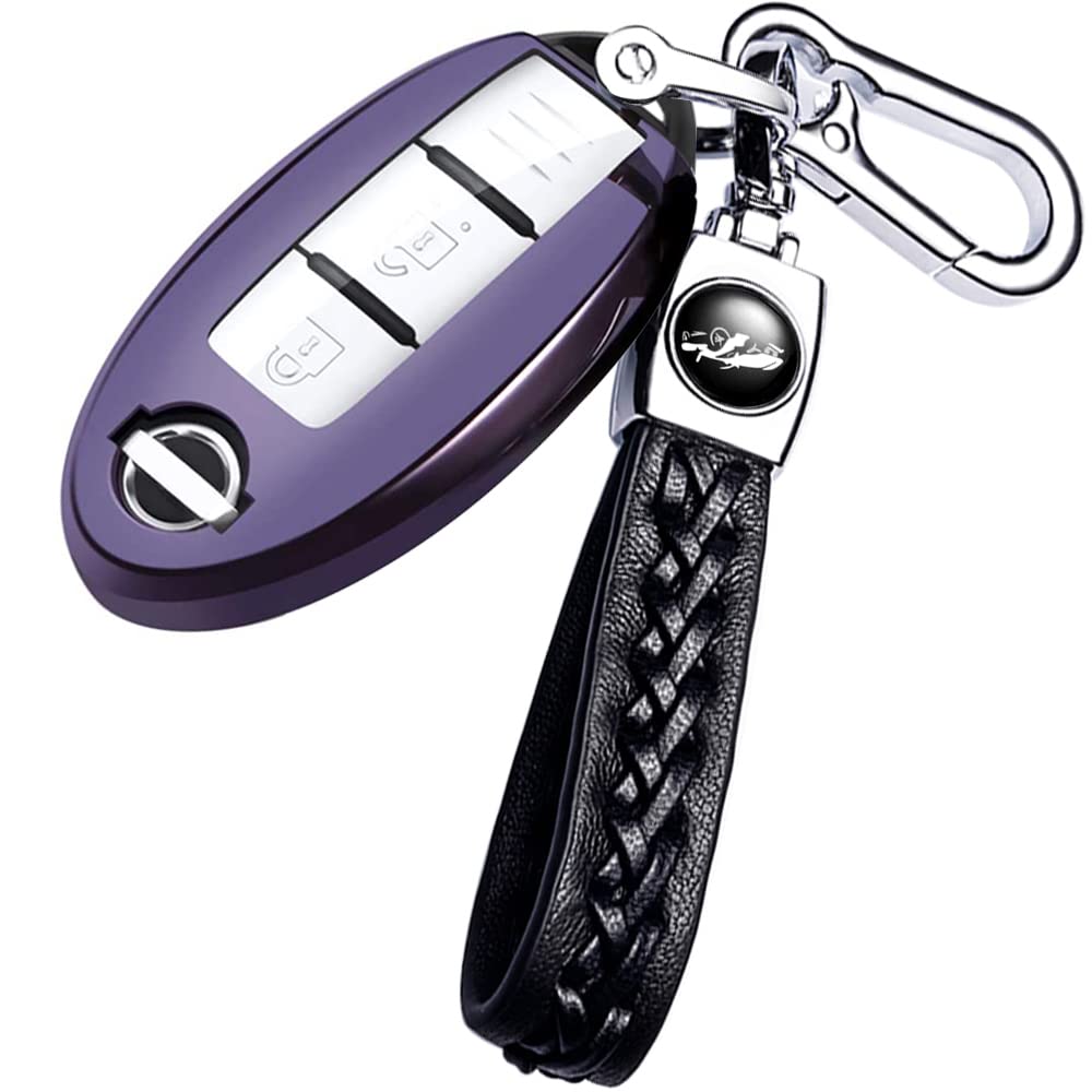 

(ёшинари) NISSAN Специальный чехол для смарт-ключа Infiniti Держатель для ключей Days Serena X-Trail Elgrand Skyline фиолетовый