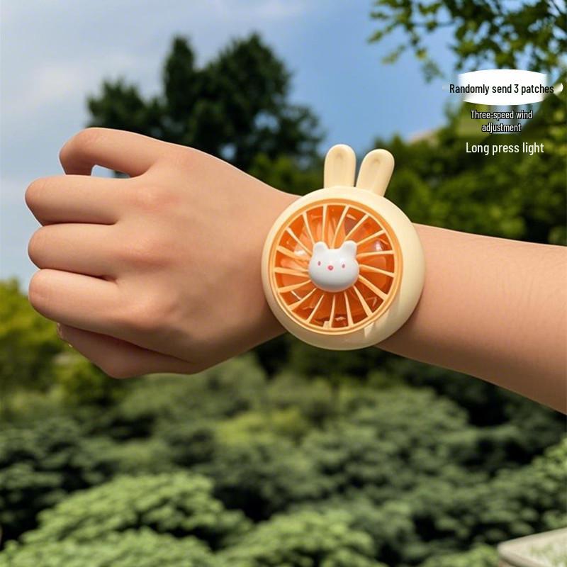 June 1st Children's Day Slap Bracelet Fan: Cute, Portable, Rechargeable, Student Wristband Mini Fan