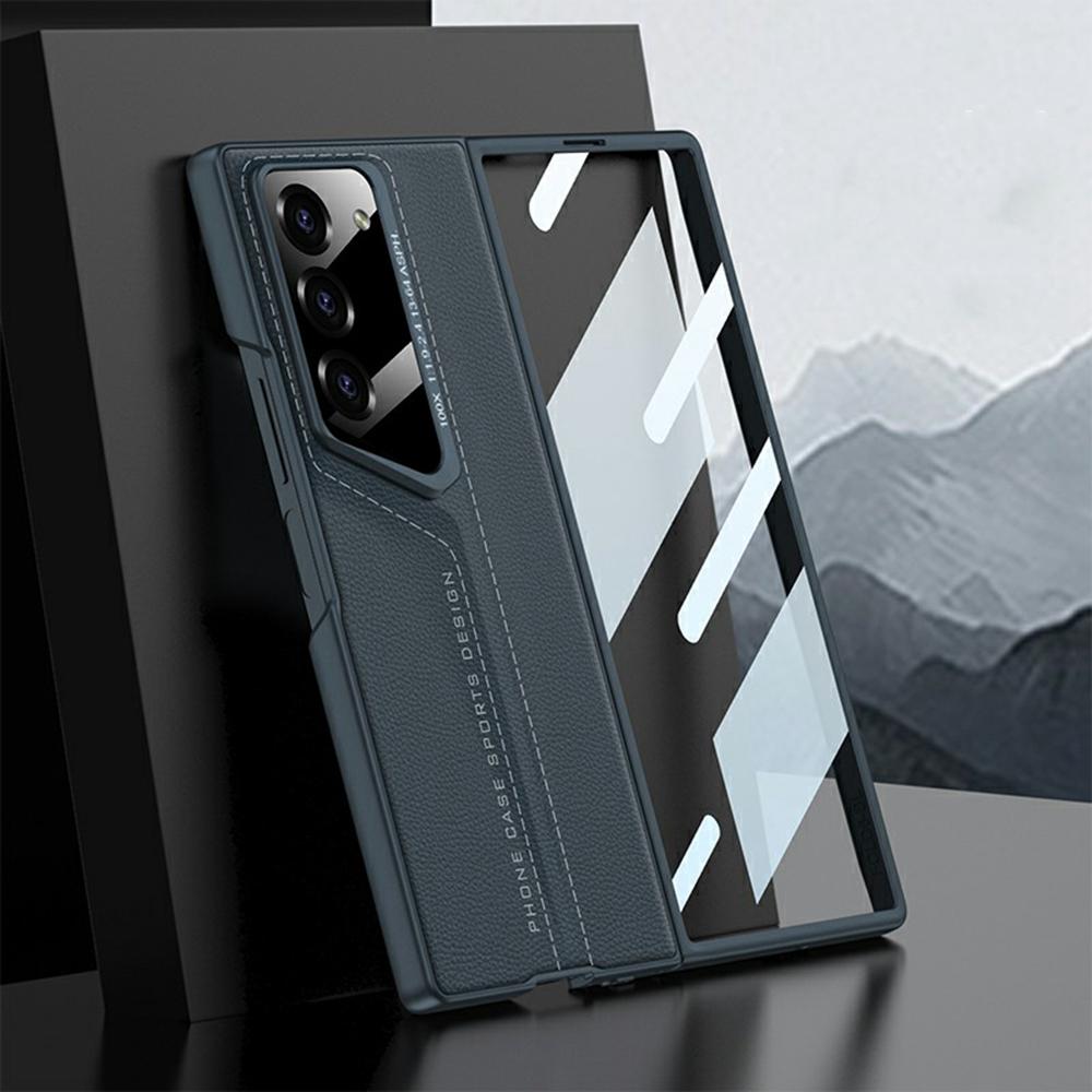 GKK For Samsung Galaxy Z Fold6 5G Case Hard PC+PU Ultra Slim Phone Cover with Screen Film