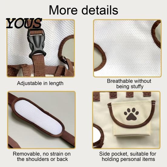 Accessorio Portatile Traspirante per Animali da Viaggio, Trasportino Portatile a Tracolla 2-in-1 Orizzontale Robusto per Gatti, Borsa Stile Guinzaglio per Cani Piccoli