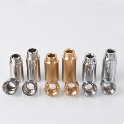 Brass 1/2 " Female To Male Stainless Steel Thickened Extension Joint Lengthened Hexagonal Extension Direct Chrome Plating Brass