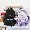 Schoolbag Large Capacity 1011 Nylon Five-piece School Bag Women's Simple Tooling Junior High School Backpack College Style Leisure Backpack