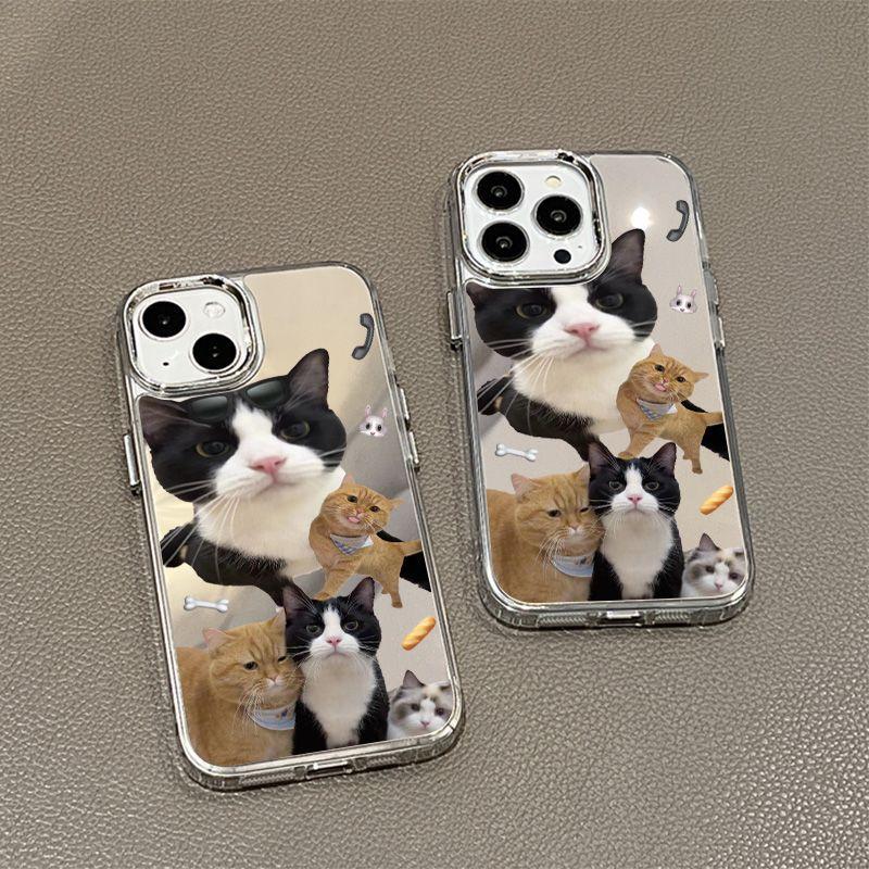 Cat conspicuous bag is suitable for Phone17pormax mirror mobile phone case 16pro Apple 15 all-inclusive 1314.