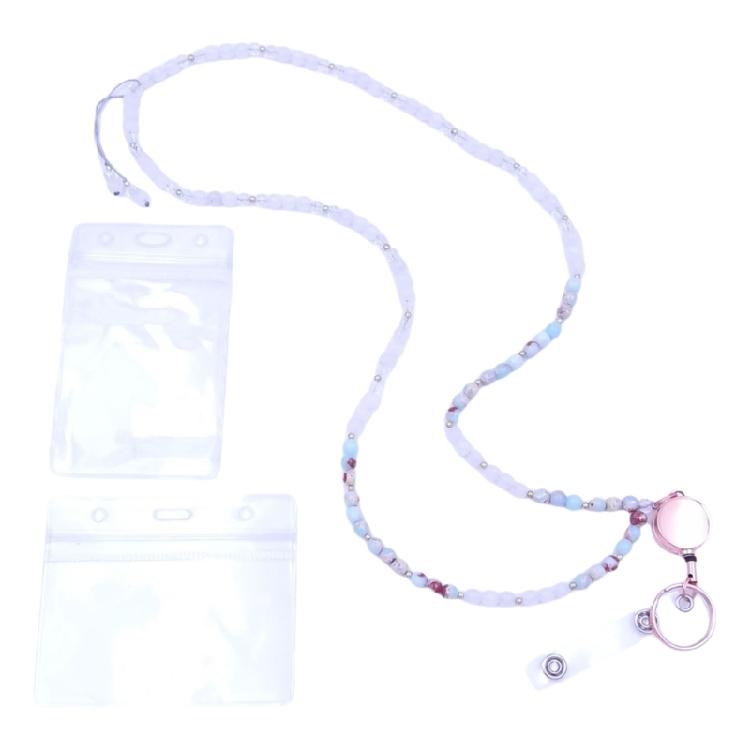 Beaded Lanyard with Card Holder ID Badge Holder Key Lanyards Teacher Lanyards Beautiful Neck Strap for Students
