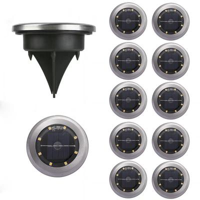 LITNOFAY Outdoor Garden Light, In-Ground Solar Light, Small IP44 Waterproof 8 LED Garden Light, Solar 8 LED Street Light, Indirect Lighting, IP44