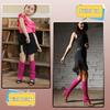 Women Ribbed Knit Leg Warmers, Slouchy Knee High Boot Cuffs, Stretch Knitted Leg Covers for Yoga Ballet Dance Fitness Autumn Winter