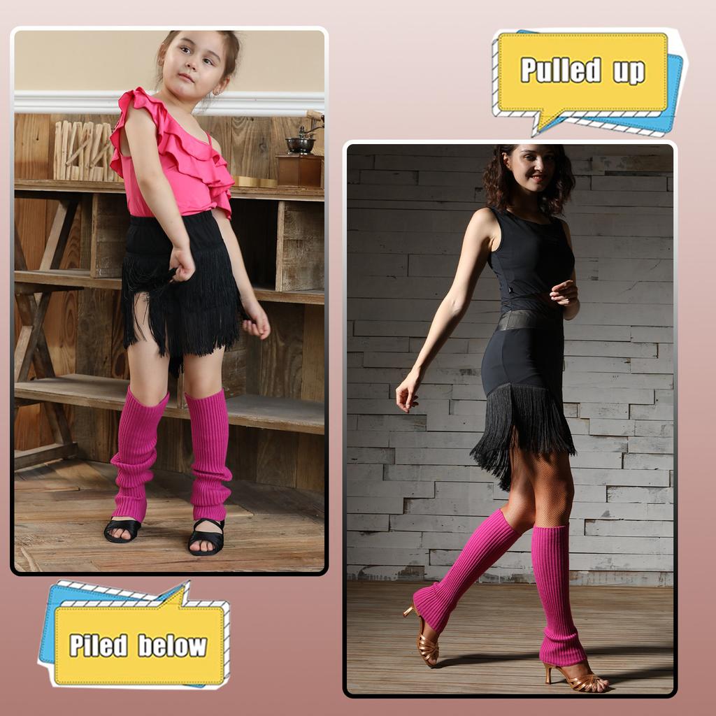 Women Ribbed Knit Leg Warmers, Slouchy Knee High Boot Cuffs, Stretch Knitted Leg Covers for Yoga Ballet Dance Fitness Autumn Winter