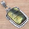 Pendant Shiney Labradorite Gemstone Valentine'Day Gifted Silver Jewelry 2.25"