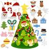 Felt Christmas Tree Xxl With Hanging Led Decorations 30 Pcs. Christmas Gift