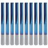 ZDZCYS17DL 10Pcs Cemented Carbide 3.175mm Handle 2Flute Straight Milling Cutter Blue