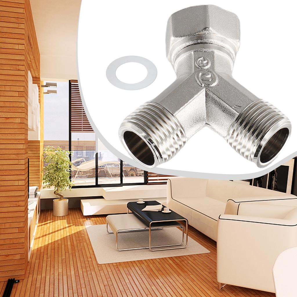 1Pc Copper Y Shape Splitter Connector for Dishwasher Washing Machine Plumbing 1/2 inch Pipe Tap Adapter Water Supply