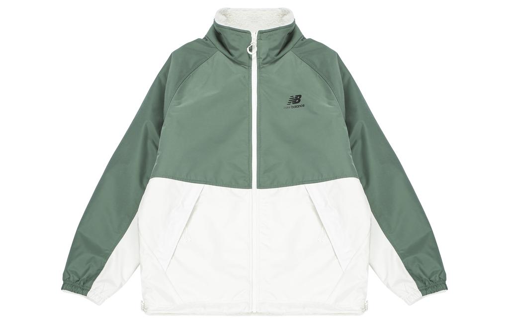 New Balance Velvet Jackets Unisex Ivory White Stand Collar Moderate 6DC39703-IV