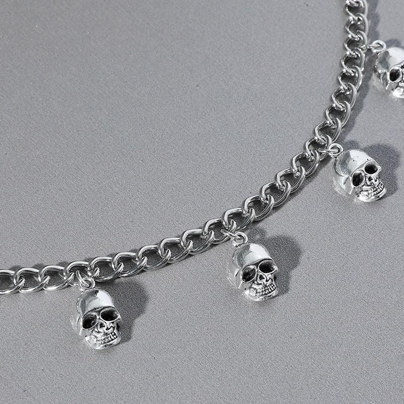 Skull pendant necklace - hip hop punk style - unisex necklace