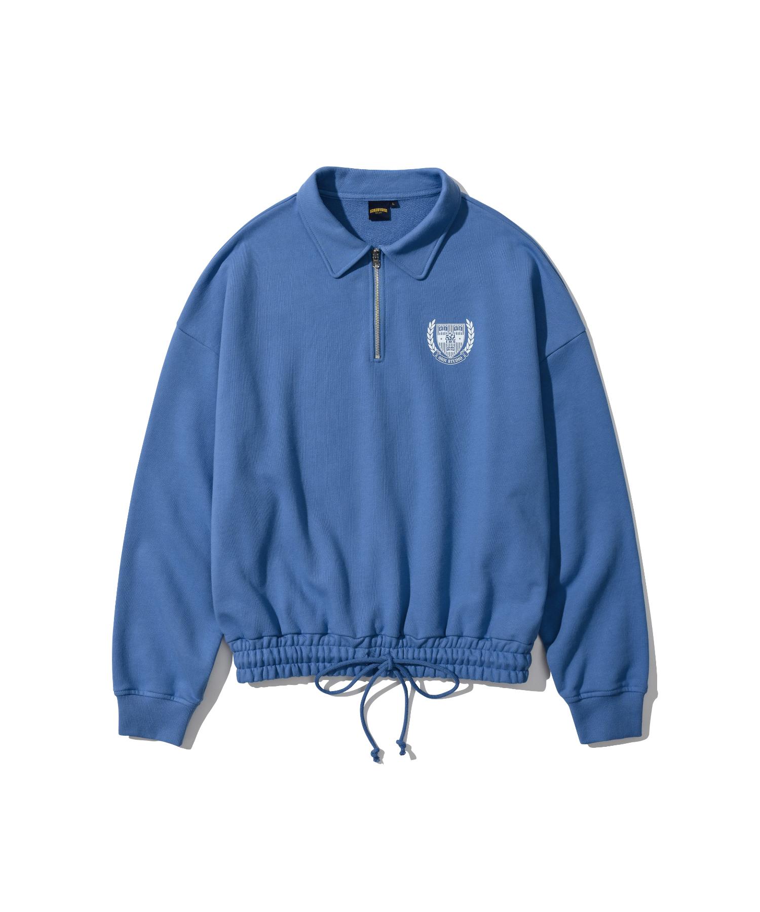 Oioi Collection New Varsity Logo Half Zipup [Blue] L