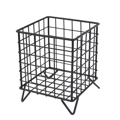 Storage Basket Stainless Steel Mesh Open Design Storage Container for Home Office Dorm Black