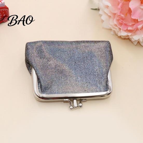 Small Coin Pouch Vintage Glitter Mini Purse, Portable Kiss Lock Closure Change Lightweight Card Holder Pouch, Double-layer Wallet for Cards, Jewelry,