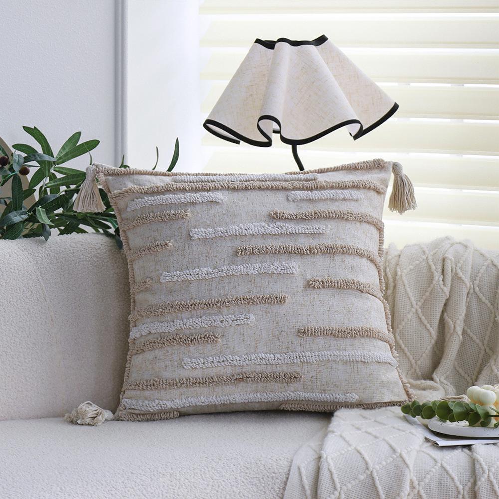 

Nordic Tufted Pillowcase Cojines Geometric Simple Embroidered Fringe Morocco Sofa Cushion Cover Headboard Pillowcases 45x45cm 45x45cm