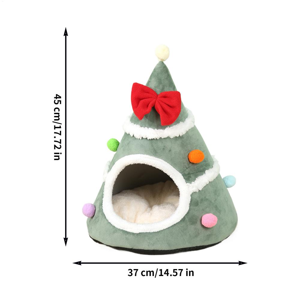 

Christmas Indoor Cat House Cold Weather Furniture Christmas Pet Indoor House For Cat For Small Medium Large Breeds Living Room зелений