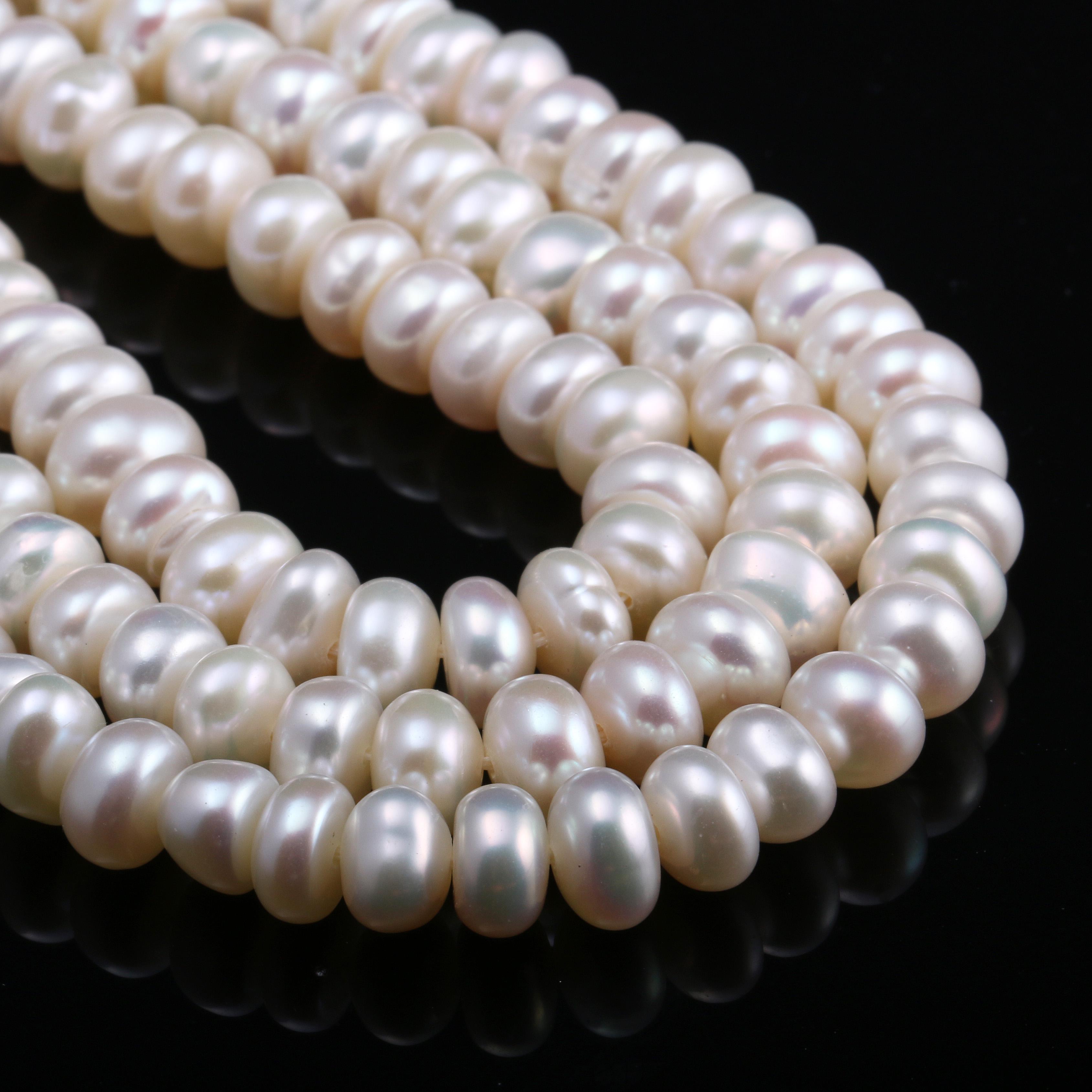 

1String, Natural Freshwater Pearls, 7-8 Mm White Pink Coin Pearl Beads for Jewelry Making DIY Necklace Supplies, Birthday Party Gifts for Women, 36cm 1String/7-8mm-36cm белый