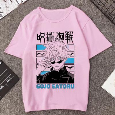 Nueva camiseta unisex de manga corta Harajuku Kawaii para hombre del manga japonés Gojo Satoru de Jujutsu Kaisen Anime Verano