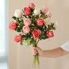 Symulacja światła luksusowa bułgarska róża salon dekoracyjny kwiat ozdoba dekoracja stołu jadalnego sztuczny kwiat panna młoda strzał na zewnątrz bukiet kwiatów