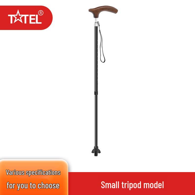 Retractable Rosewood Handle Walking Stick with Aluminum Alloy for Seniors