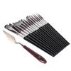 15 Pieces Paint Brush Set Comfortable Grip Neat Brush Stroke Watercolor Brush Set with Scraper Sponge Cloth Bag for Oil