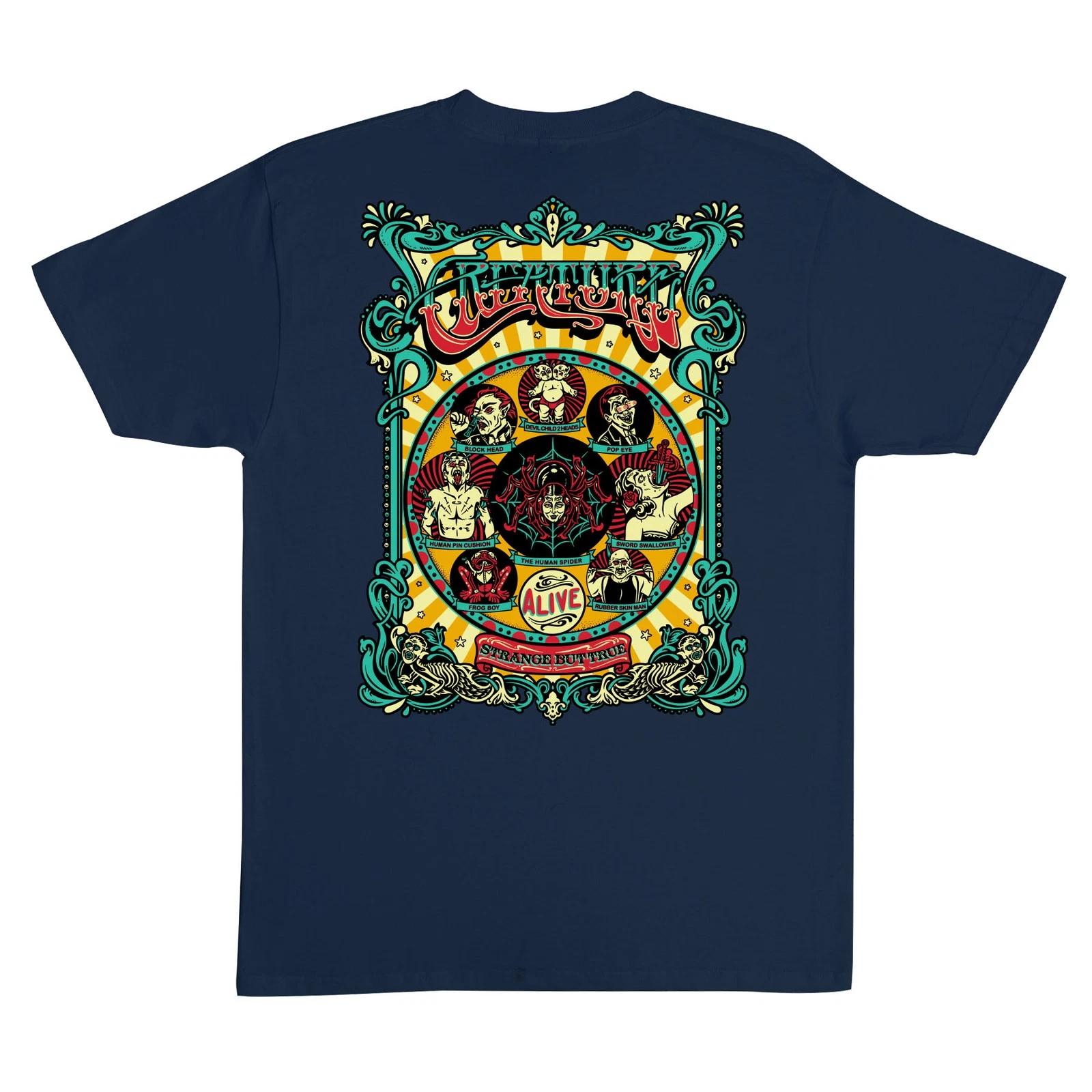 Creature SIDESHOW Skateboard T Shirt NAVY XL