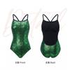 Green Snake-pattern Racing Swimsuit Women's Swimming Pool Sports One-piece Triangular Low Split Belly Cover Slimming Hot