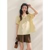 MISHOW V-neck Puff Sleeve Short Shirt